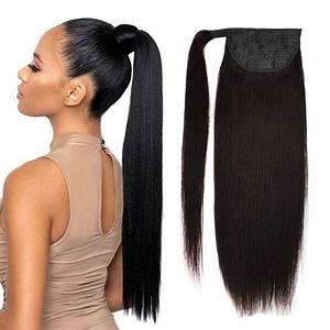 [Hot Item] Wholesale Mink Virgin Brazilian Straight Hair Ponytail Natural Human Hair