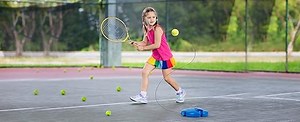 JOY SPOT! Tennisschläger 2 Pack, Tennis Trainer Set mit Rebound Ball, Tennisbälle mit Schnur & Tasche für Anfänger, Kinder & Erwachsene, Trainingsgerät for Outdoor Gartenspiele