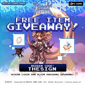 📣H-3 BIG UPDATE EPISODE 8 RAGNAROK RETRO!! 🎁Klaim hadiahmu DISINI https://roretro.gnjoy.id/member Hi, RO Mania~ Saatnya kita sambut update episode terbaru Ragnarok Retro dengan berbagai hadiah menarik! Login dan klaim hadiah: 🎁 Comp_Battle_Bubble [2] 🎁 E_Convex_Mirror [3] Periode klaim: 24/07/2022 Klaim redeemcode DISINI https://roretro.gnjoy.id/member Visit Ragnarok: Retro at: • Website: https://roretro.gnjoy.id • Instagram: https://www.instagram.com/gravity.gamelink/ • Youtube: http://bit.