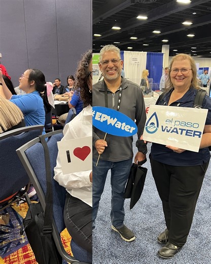 Staff showing their love for EPWater in between sessions and presentations! #TexasWater2024 Texas AWWA The Water Environment Association of Texas | El Paso Water