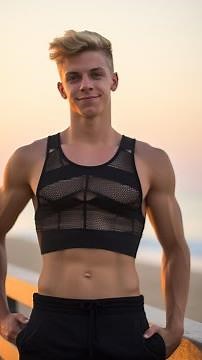 💜 Glorious Shades of Pride 🏳️‍🌈 Beautiful Gay Blond Boys Embrace Authenticity at the Beach 😎