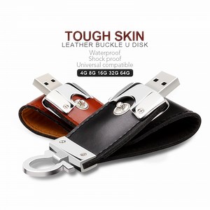 Leather USB Flash Drive 4GB Keychain Pen Drive Memory Stick