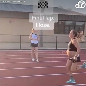 WANNA BET? Makenna Myler, who runs with the Valor Track Club in Orange County, is nine months pregnant. But that didn’t stop her from taking up her husband’s bet and running a mile in under six minutes. https://abc7.la/3kk1bZb 💪 | ABC7