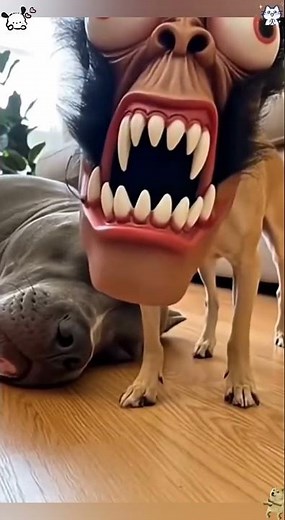 Chihuahua in a scary mask pranks the dog & cat 🤣🐶🐱#chihuahua #funnycats #funnydog #cat #dogs