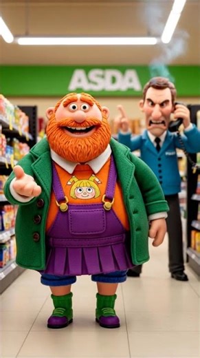 Big drunk bill is wears Angelica pickles costume at Asda gets arrested