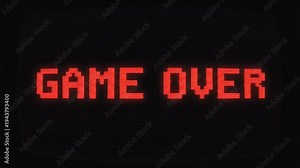 A video showcasing a Game Over screen on a classic arcade machine