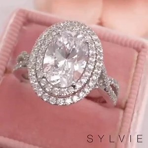 Put an oval engagement ring on it with this dazzling #OvalEngagementRing!  This gorgeous #DoubleHalo is everything we've been dreaming about! See more beautiful styles at sylviecollection.com! (Style shown: SY260) #EngagementRings #SheSaidYes #Jewelry #PoptheQuestion #Romance #Love #SomethingSylvie #SylvieCollection #Proposals #Engaged #August #Summer #SummerLove #JustEngaged #Pear | Sylvie Jewelry | Facebook