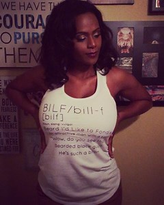 3.2K views · 16 reactions | Brittany is wearing our #BILF Racerback Tank (Medium), exclusively on www.blackmenwithbeards.com! | Black Men With Beards | Facebook