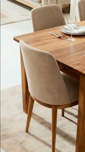 "Handcrafted Teak Wood Dining Table | Custom Solid Wood Furniture for Elegant Home"