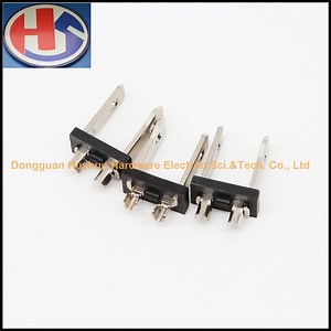 [Hot Item] USA One-Piece Two Pin Plug Brass Nickel Plating Black Insulation Plastic Insert