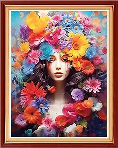 Dooxvey Cross Stitch Kits for Adults Beginners - Full Range of Stamped Kits - 11CT Cross Stitch Patterns - Flower Girl 16x20 inch