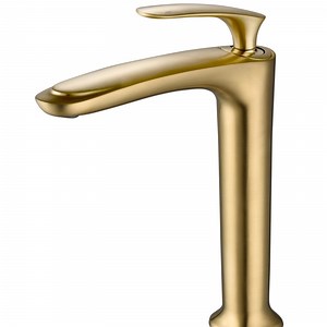 [Hot Item] Brass Brushed Gold Basin Tap Tall Basin Faucet Mixer