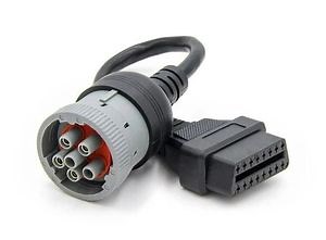 [Hot Item] Factory Manufacturing J1939 Cummins Diagnostic Cable 9pin 6pin Truck 6-Pin 9-Pin Turn OBD 16pin Female Head