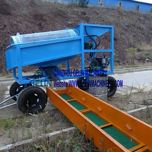 [Hot Item] Mobile Gold Washing Trommel Screen with Sluice Box