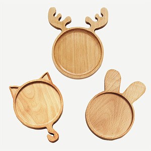 [Hot Item] Cartoon Children Dinner Plate Wood Serving Tray Wooden Plate