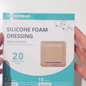 20PcsSilicone Foam Dressing,Super AbsorbentBandages for Wounds, with Gentle Border Waterproof Self Adhesive Pressure Sore Pads, Bed Sore Patches,for Sensitive Skin Wound Care10Pcs 4x4 and 10Pcs 3x3