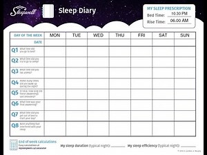 Sleep diary ; Definition, Meaning, How it looks like, Components of a sleep Diary, How to Fill the i