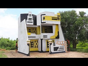 Building Three Story Modern Survival House By Primitive Technologically In Jungle (full video)
