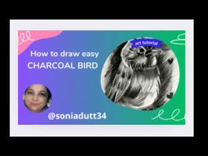 Cute Crested Tit Charcoal Drawing | Easy Bird Sketch for Beginners //step by step tutorial