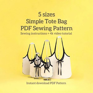 Canvas Tote Bag Sewing Pattern: 5 Sizes, Beginner Friendly (PDF Pattern) - Etsy