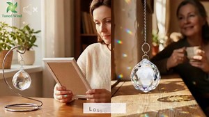 A Unique Sympathy Gift to Comfort & Heal: Tabletop or Hanging Rainbow Maker Memorial for Loss of Loved One, Mother, Father. A Thoughtful Miscarriage Gift with Stand & Chain for Window or Patio