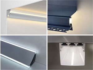 [Hot Item] Custom LED Strip Light Aluminum Profile 17*7mm Recessed LED Aluminum Profile Channel with Diffuser White Black