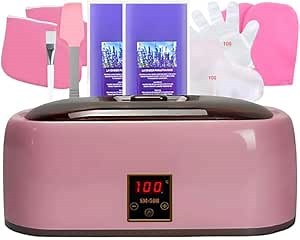 Hand and Foot Paraffin Machine - 4000ml Paraffin Wax Bath Moisturizing Kit and Insulated paraffin hand treatment, paraffin wax warmer, Moisturizer and Exfoliator,Pink