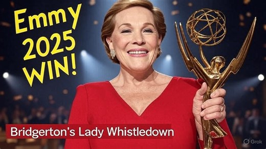 Julie Andrews Wins Emmy 2025 | Bridgerton Lady Whistledown Voice Over | Creative Arts Emmys Description: Julie Andrews Wins Emmy 2025 for Bridgerton Lady Whistledown Voice Over. At 89, she makes history with her third Emmy Award at the Creative Arts Emmys 2025. The Studio and The Penguin also dominate with multiple wins. Watch the highlights from Creative Arts Emmys 2025. julie andrews emmys 2025, julie andrews emmy history, julie andrews, julie andrews afi 2022, afi julie andrews, dame julie an