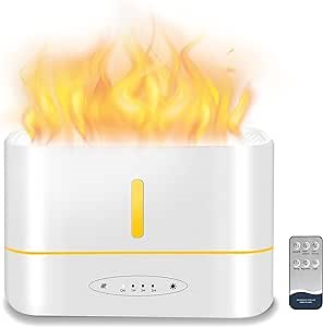 Flame Diffusers, Ultrasonic Essential Oil Diffusers, Upgraded Auto-Off Aroma Diffuser with Remote Control for Home(300 ml)