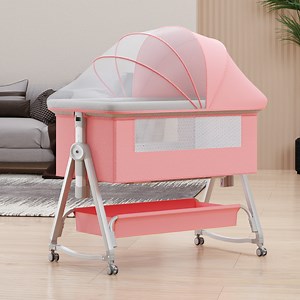 [Hot Item] Carbon Steel Large Size Swing Baby Crib with Changing Table