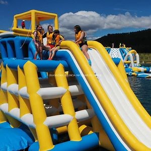 [Hot Item] Outdoor Inflatable Water Park Combo with Slide with Blob Water Jumping Pillow