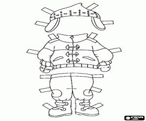 Caillou clothing to go to the snow coloring page printable game