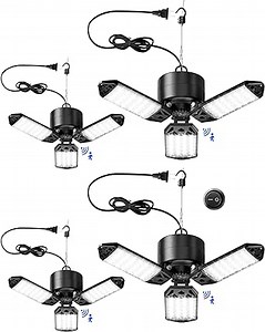 Motion Activated LED Garage Light, 80W Motion Sensor Garage Light, 5.8G Motion Shop Lights, Plug in Garage Lights Ceiling Led with 2 Modes for Barn, Workshop, Basement (4Pack) (Y3)