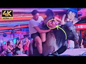 Insane while Riding the bull 🤠🐂😆Mechanical Bullriding Benidorm