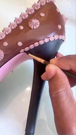 Check out these Triple Chocolate Cake Heels. 🍫🍰One of our Most Popular Fall favorites! Would you wear these? 🍫💕. #shoebakery #shoeart #customheels #custom #heels #fall #chocolate #oreo #womenstyle #fashion | Shoe Bakery