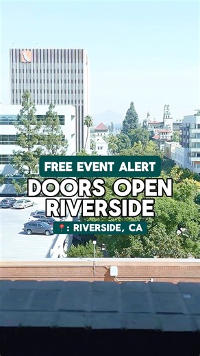 Our Doors are Open! 🚪 🗓️: Saturday, October 5 Join us from 2 PM to 7 PM for Doors Open Riverside and step inside some of Riverside’s most iconic and historic locations. Don’t miss this unique opportunity! For a full list of locations and tour times, visit: DoorsOpenRiverside.com. #DoorsOpenRiverside #ILoveRiverside #VisitRiverside | City of Riverside, CA - City Government