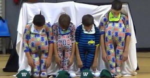 5th Graders Perform In Onesies For Talent Show Making The Crowd Burst Into Laughter