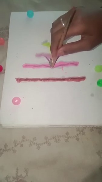 easy beautiful thread painting design || string pull technique || how to paint usingthread #art