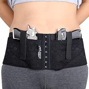 LINIXU Women's Concealed Carry Holster Hip Hugger Classic Lace Black/red