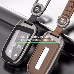 Amazon.com: K LAKEY Alloy Metal Key Fob Cover,Compatible with Jeep Grand Cherokee Renegade Compass Dodge Durango Journey Charger Challenger Key Fob,Armor TPU Key Fob Protector Case Black : Automotive