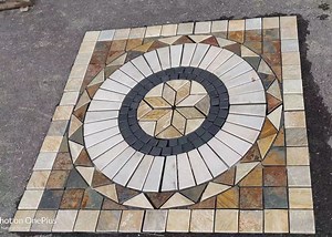 [Hot Item] Nature Slate Mosaic Tile Slate Pattern Slate Waterjet Customized Design Medallion