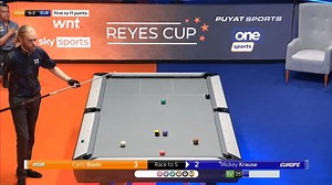 Krause closes down Biado - two racks from here wins the point 💪 The Viking is so composed under pressure 👌 #ReyesCup ⭐️🇵🇭 | Matchroom Pool