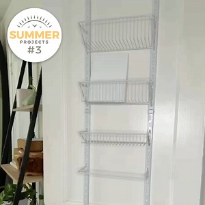Summer Project Idea: Create a craft room by hanging a wall and door rack and filling it with your favorite art supplies. https://www.homebyames.com/en-us/ho/closetmaid/kitchen-pantry/kitchen-storage/wall-racks/ #SummerProject #CraftRoom #WallandDoorRack #CraftStorage #ArtSupplies | ClosetMaid | Facebook