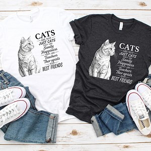 Cat Lover Shirt: Feline Therapy Tee, Inspirational Cat Quote - Etsy