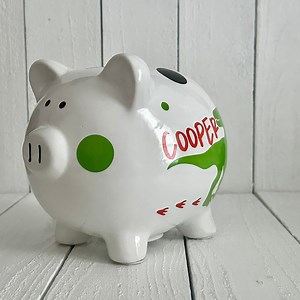 Dinosaur Piggy Bank• Personalized Ceramic Coin Bank - Etsy