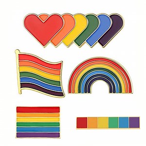 [Hot Item] Pin Manufacturer Rainbow Enamel Pin Lapel Wholesale Lgbt Gay Pride Rainbow Lapel Pin