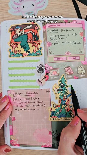 I used to always have a hard time throwing away stuff like cute business cards or the extra stickers on stamp sheets. But now, I stick them all in my junk journal. 🤣 It's so cathartic and good for my memory to track what I was up to over the past month. I do it for traveling too. 🥰 Do you ever save things like brochures or pretty business cards? #junkjournaling #stickers #journaling #stationery | Jem and Cozy