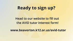 You don't have to be a subject-matter expert to be an AVID tutor. Learn more about the tutor's role from volunteer Emma Winkel. Then head to our webpage to sign up: https://www.beaverton.k12.or.us/avid-tutor #BelongBelieveAchieve | Beaverton School District
