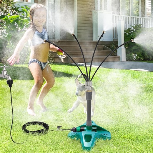 Standing Misters for Outside Patio, Portable Adjustable Misting System for Cooling Outdoor, 26FT Standing Misting Cooling System for Patio, Pool, Garden Watering, Kids Water Playing, Pet Cooling