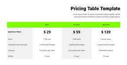 Pricing table with green header - CSS Template by Nicepage